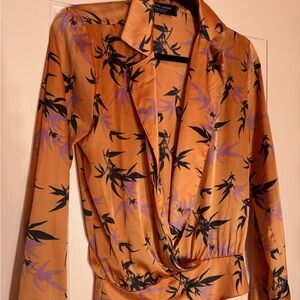 Zara Orange bodysuit w bird detail